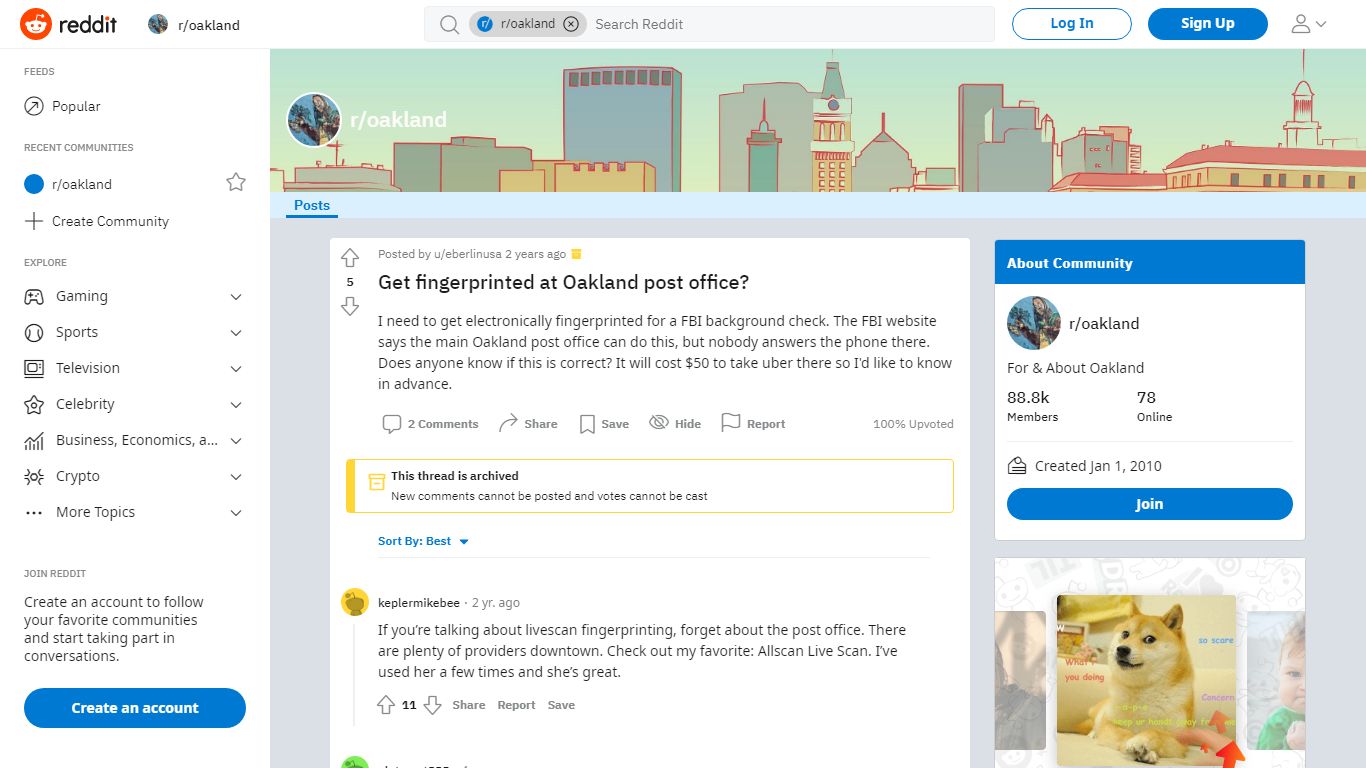 Get fingerprinted at Oakland post office? : oakland